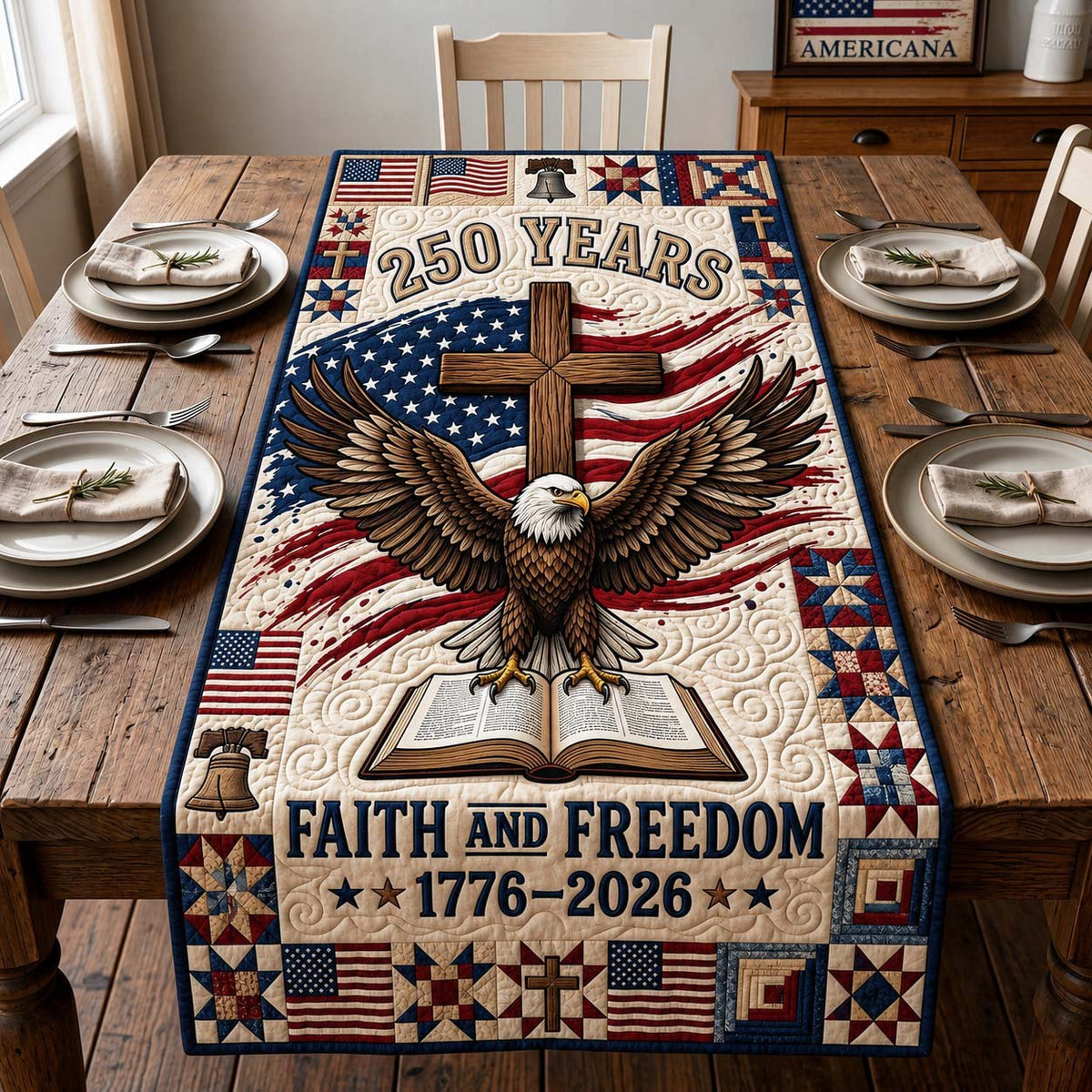 Faith Eagle Table Runner