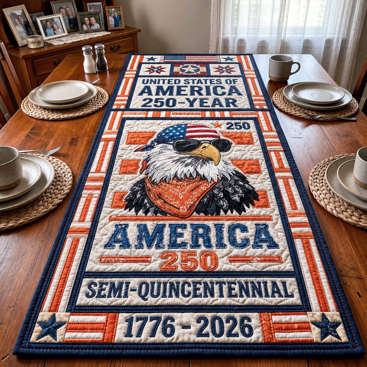 Patriot Eagle Table Runner