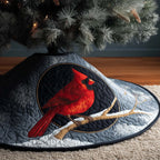 Midnight Cardinal Christmas Tree Skirt