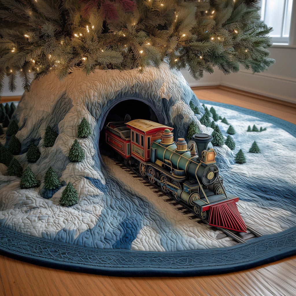 Rocky Train Christmas Tree Skirt