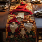 Mushroom Gnomes Table Runner