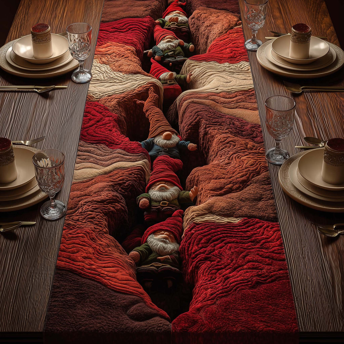 Red Canyon Gnomes Table Runner