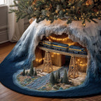 Train on the Trestle in the Ice Cave Christmas Tree Skirt