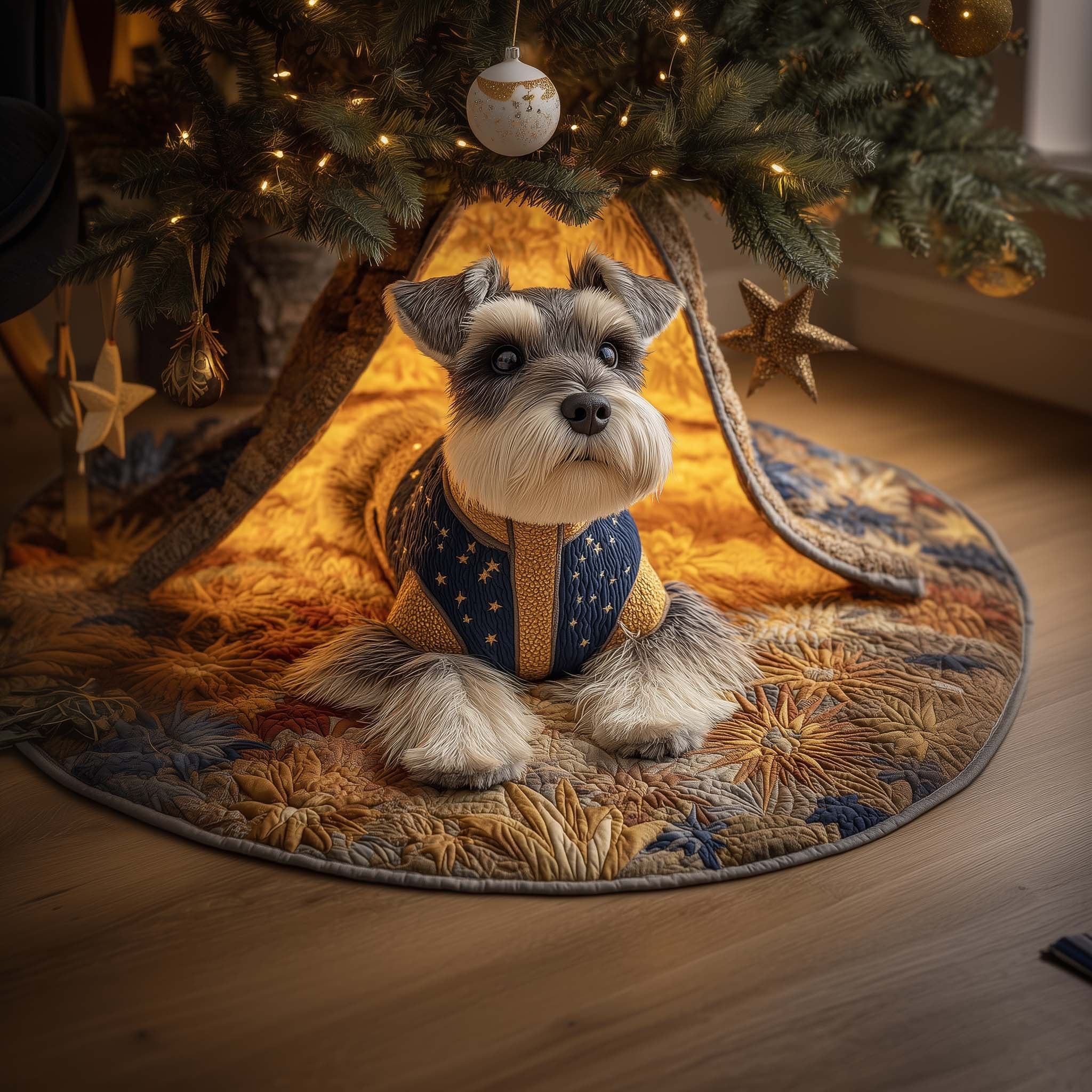 Posed Schnauzer Christmas Tree Skirt