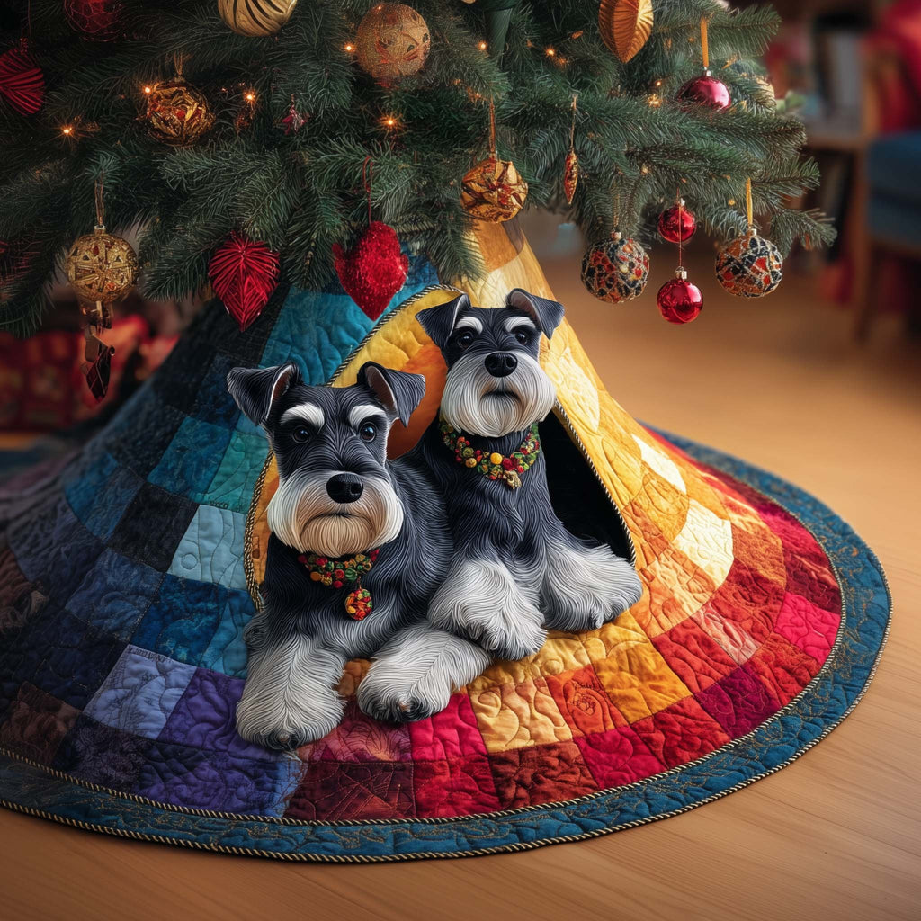 Schnauzer Pair Christmas Tree Skirt