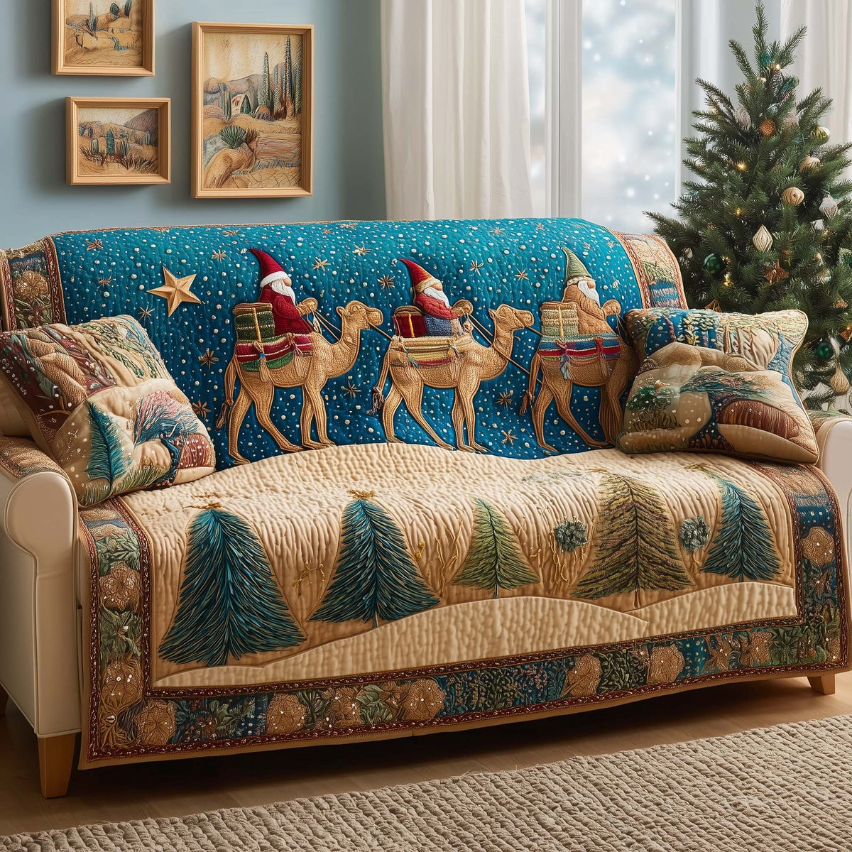 Camel Riders Sofa Cover