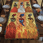 Women in Orange Gowns Table Runner