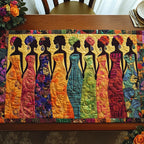 Slender Women in Bright Dresses Table Runner