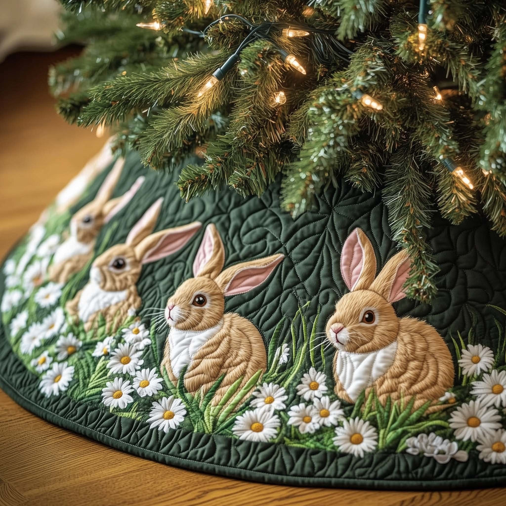 Adorable Bunny Christmas Tree Skirt