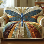 Dragonfly on the Rainbow Fan Quilt Sofa Cover