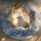 White Dove in the Snowy Nest Christmas Tree Skirt