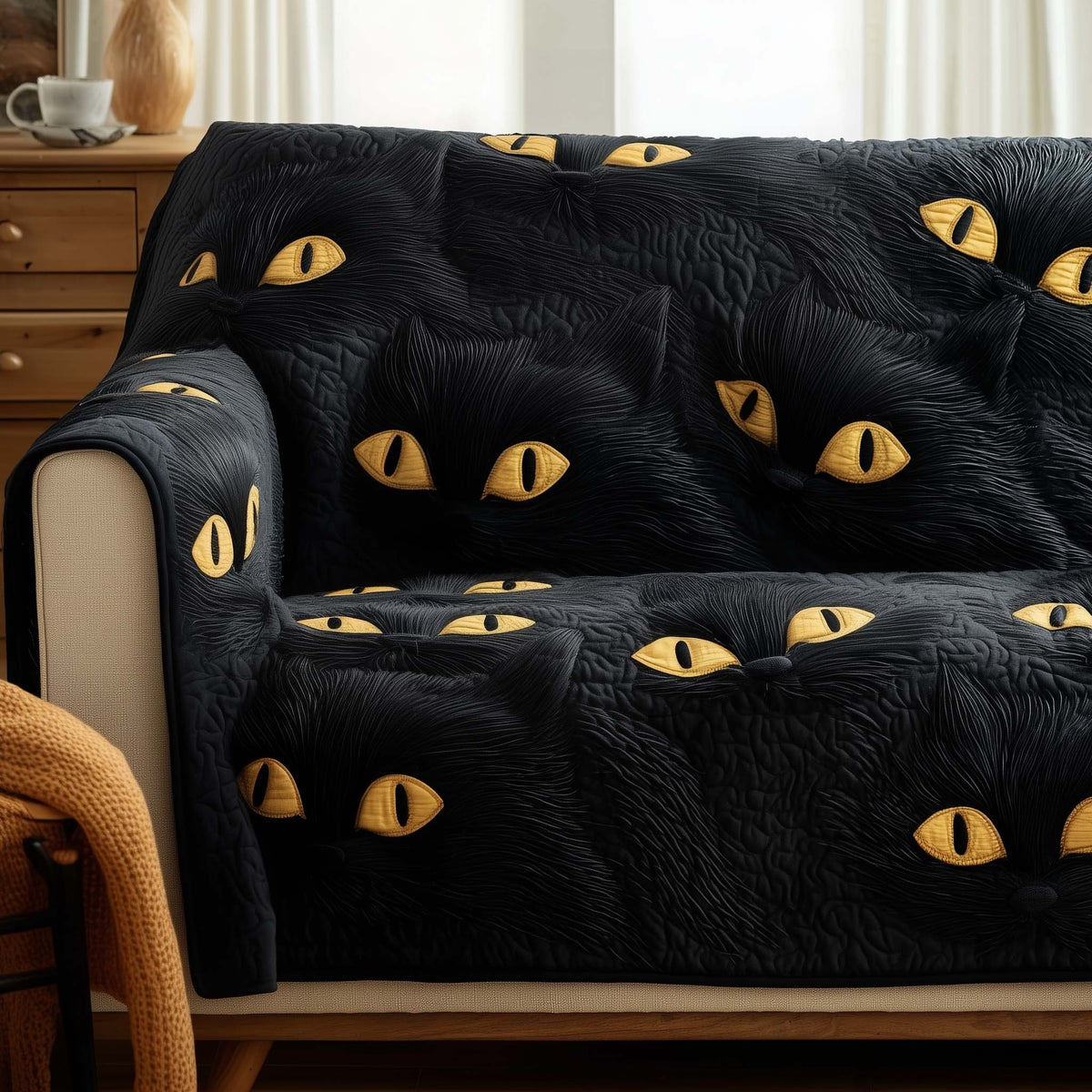 Golden Cat Eyes in the Dark Sofa Cover