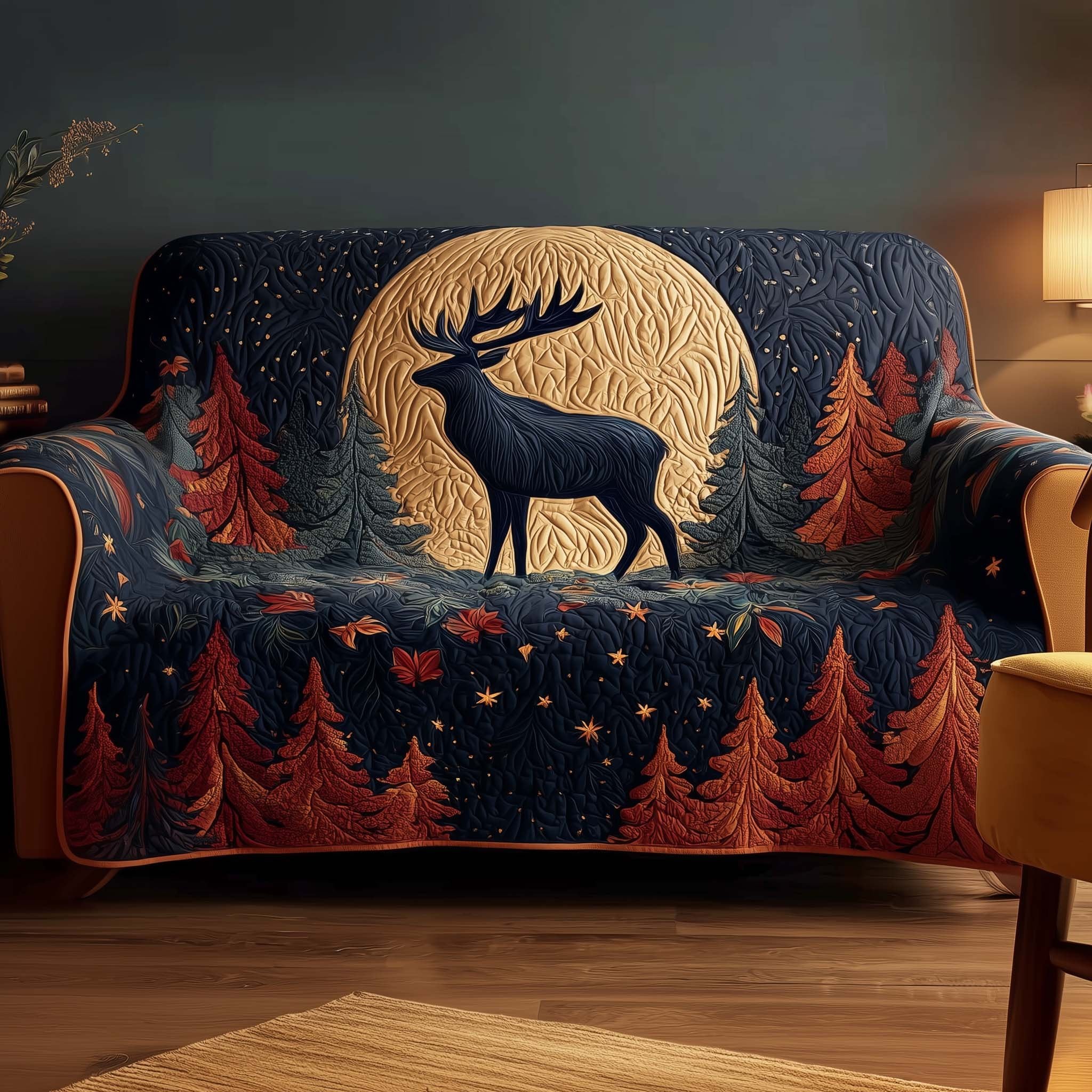 Stag Before the Golden Moon Sofa Cover