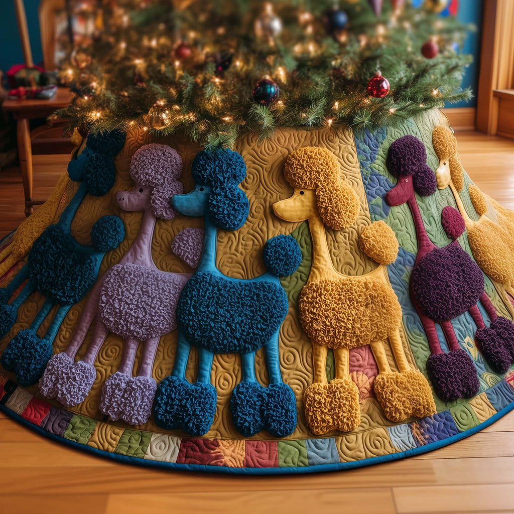 Funky Poodle Christmas Tree Skirt