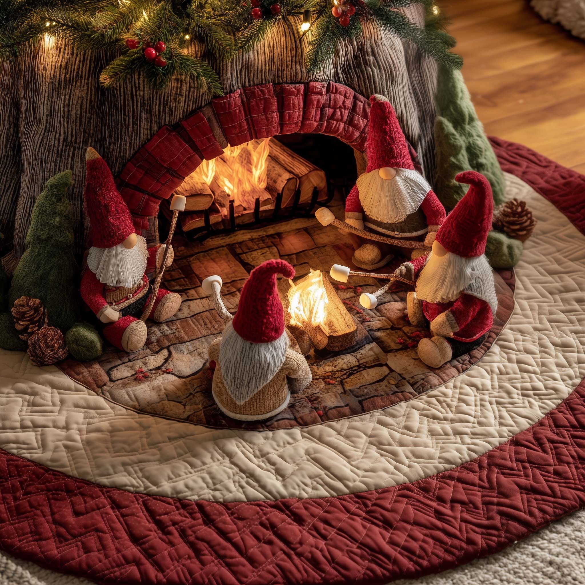 Toasty Gnome Christmas Tree Skirt