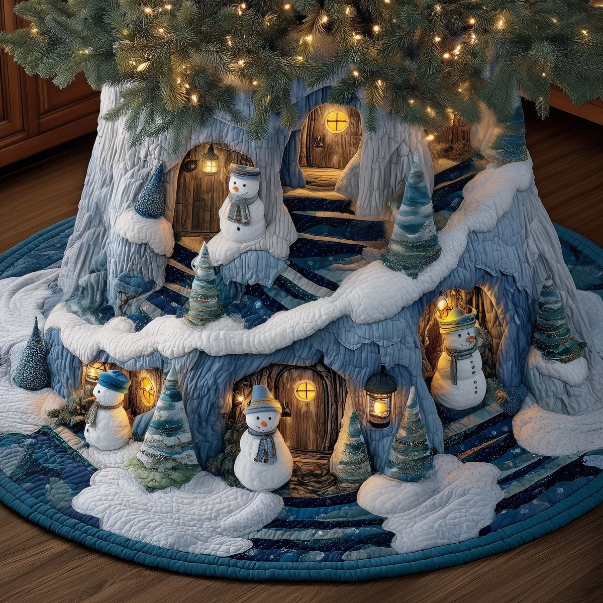 Snowmen Lane Christmas Tree Skirt