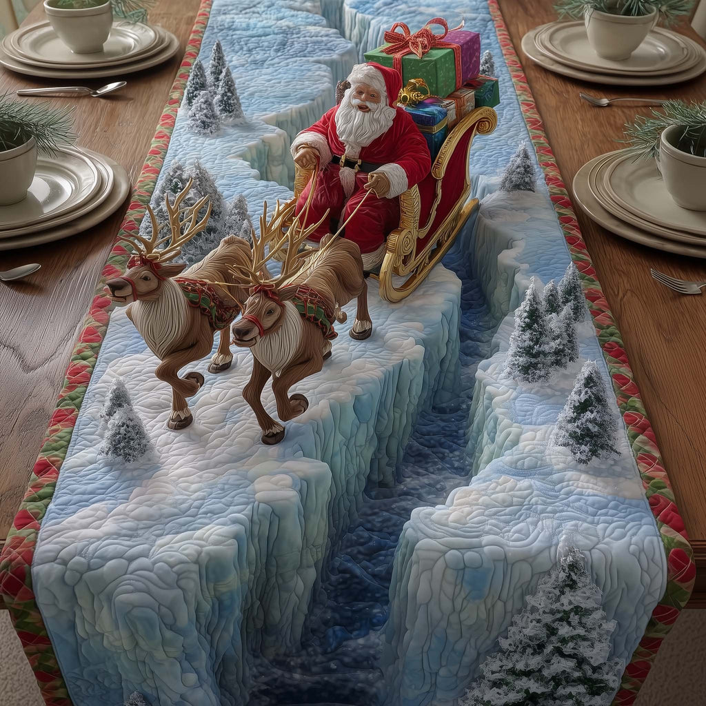Reindeer Sleigh on Snow Ridge Table Runner