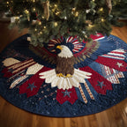 Bald Eagle on Red White and Blue Christmas Tree Skirt
