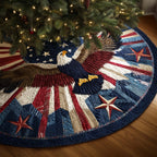 Eagle with Stars and Stripes Christmas Tree Skirt