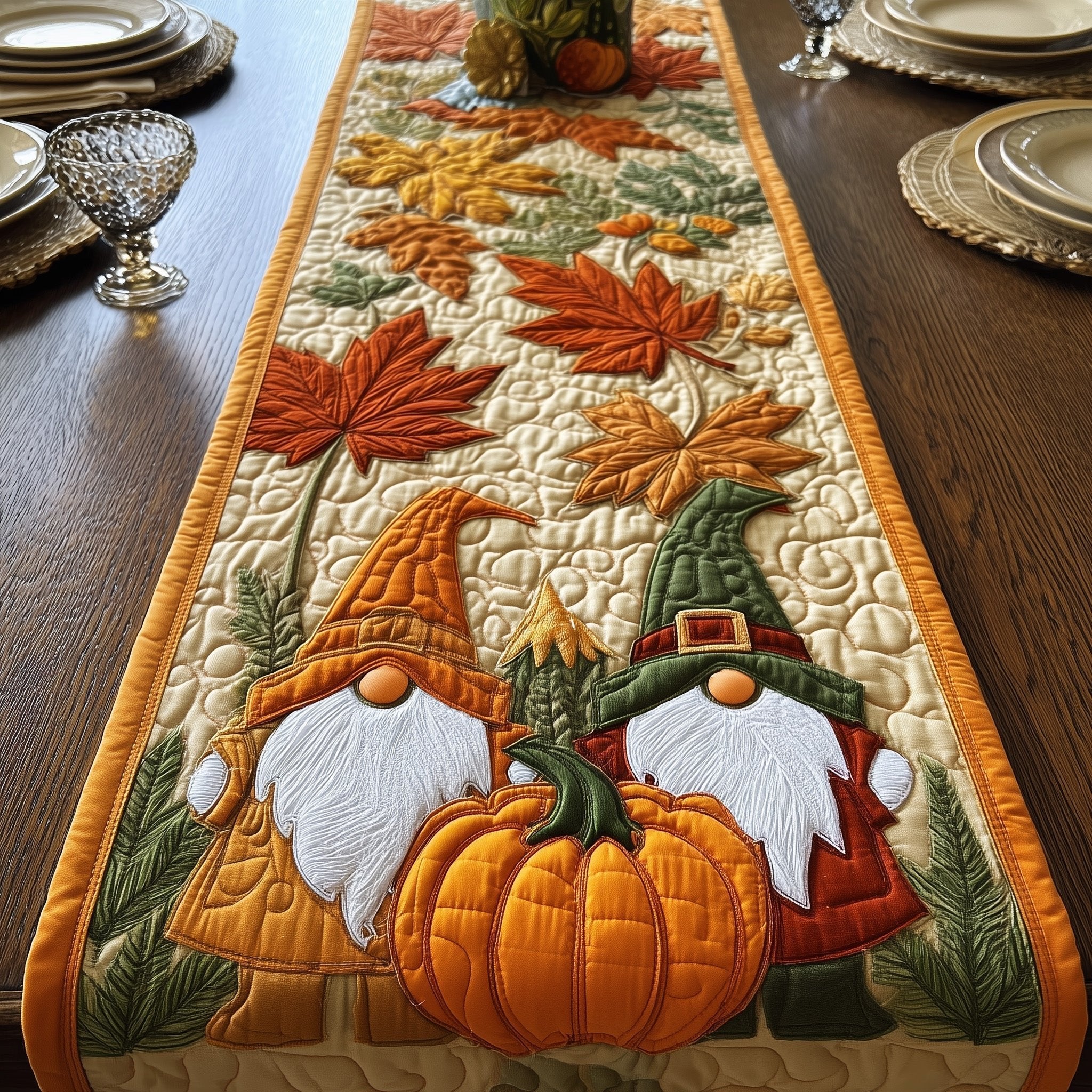 Autumn Gnomes Table Runner