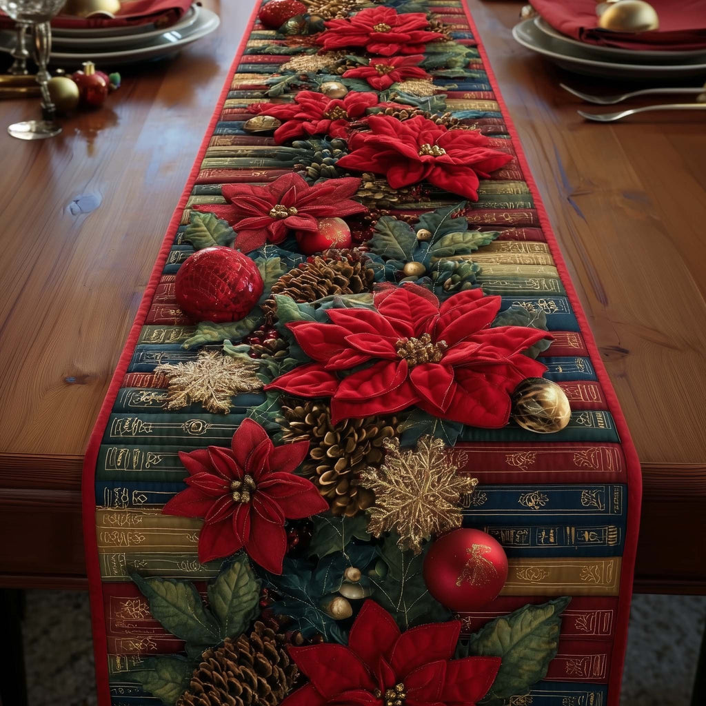 Crimson Pages Table Runner
