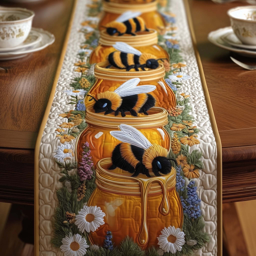 Bees on a Honey Jar Table Runner
