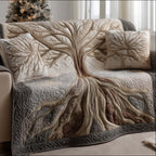 Pale Tree Roots on Cream Sofa Cover
