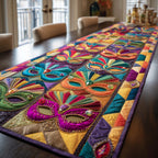 Pink Masks on Diamond Harlequin Table Runner