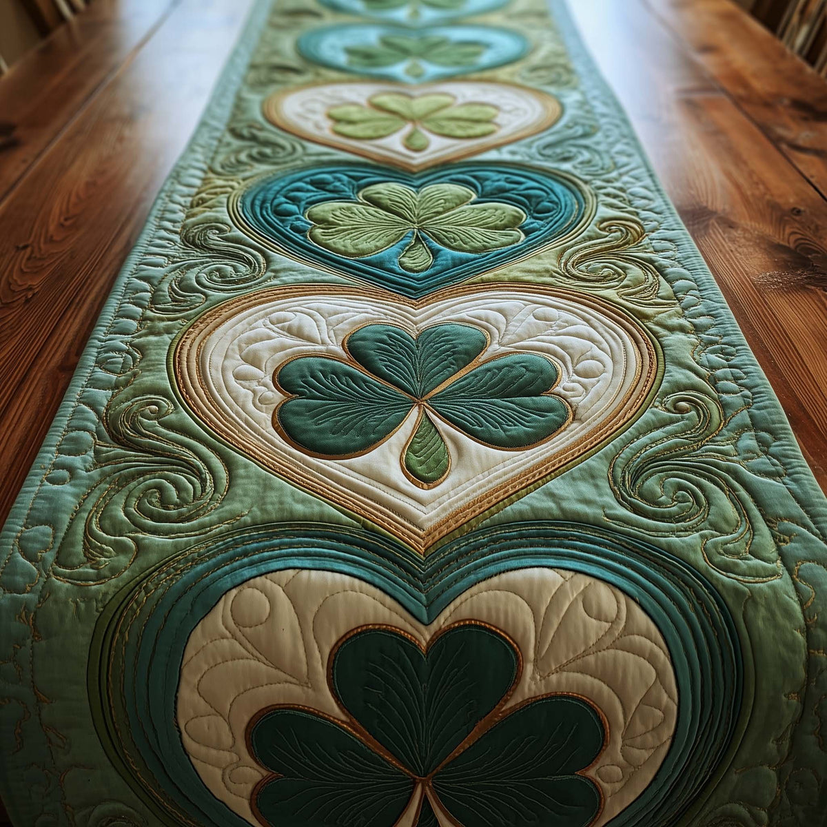 Shamrock Heart Table Runner