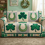 Horseshoes and Shamrocks in Blocks Sofa Cover