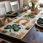 Shamrock and Horseshoe on Cream Table Runner