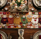 Cats in Sweaters with Hearts Table Runner