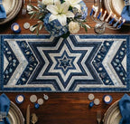 Navy Starburst Medallion Table Runner