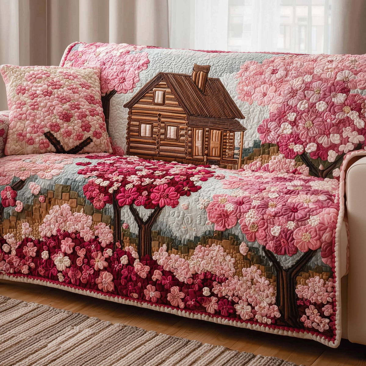 Petals and Pinewood Sofa Cover