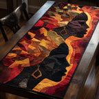 Amber Headwrap Profiles on Gold Table Runner
