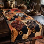 Profiles with Zebra and Animal Prints Table Runner