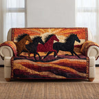 Horses Running Across the Sunset Ridge Sofa Cover