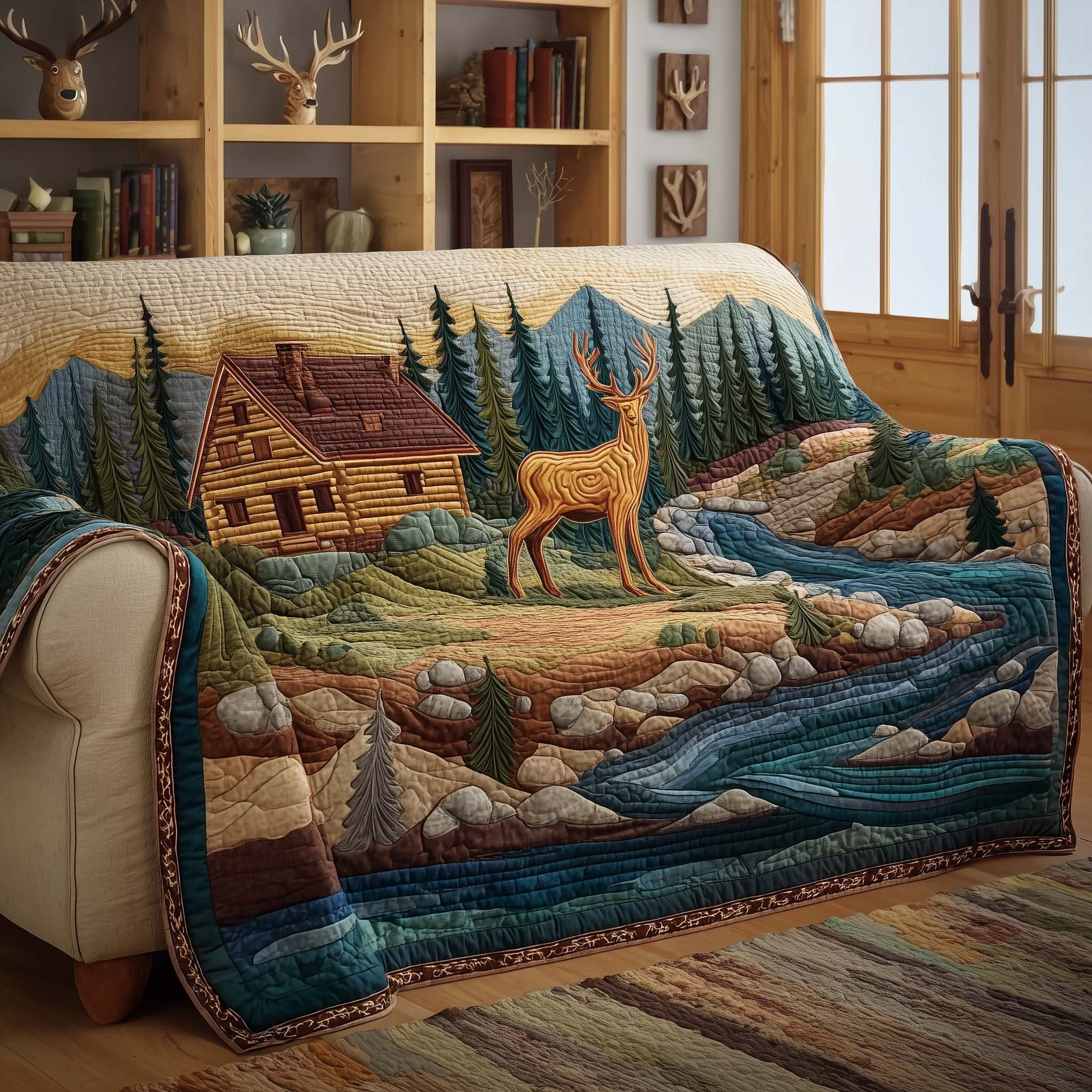 Doe Beside the Cabin Creek Sofa Cover