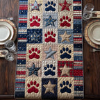 Paw Prints and Stars Patchwork Table Runner