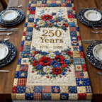 250 Years with Poppy Wreath Table Runner