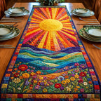 Sun over Rainbow Wave Fields Table Runner