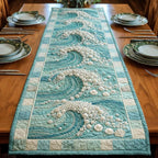 Pale Wave with Foam Bubbles Table Runner