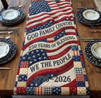 God Family Country 250 Years of Blessing Table Runner