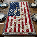 White Daisies on the Flag Table Runner