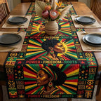 Power Freedom Roots Portrait Panel Table Runner