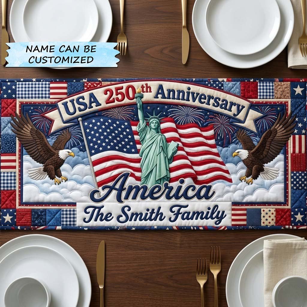 USA 250th Anniversary with Liberty Table Runner