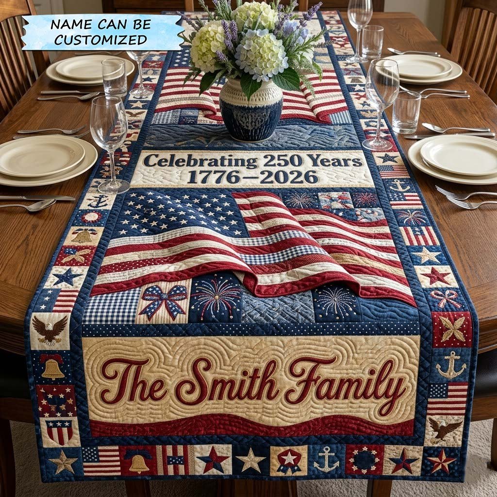 Celebrating 250 Years with Flags Table Runner