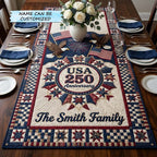 USA 250 Anniversary Medallion Table Runner
