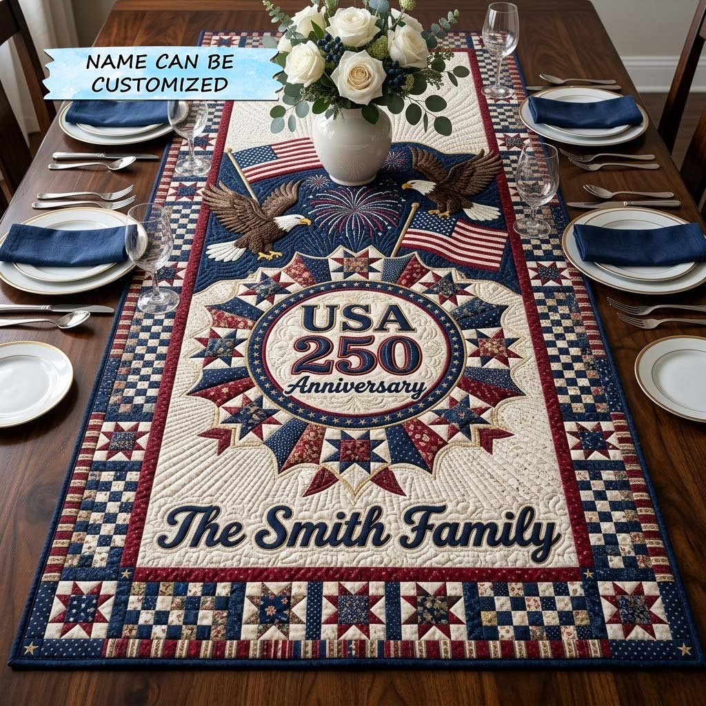 USA 250 Anniversary Medallion Table Runner