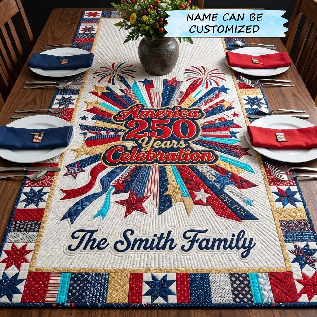 America 250 Years Celebration Table Runner